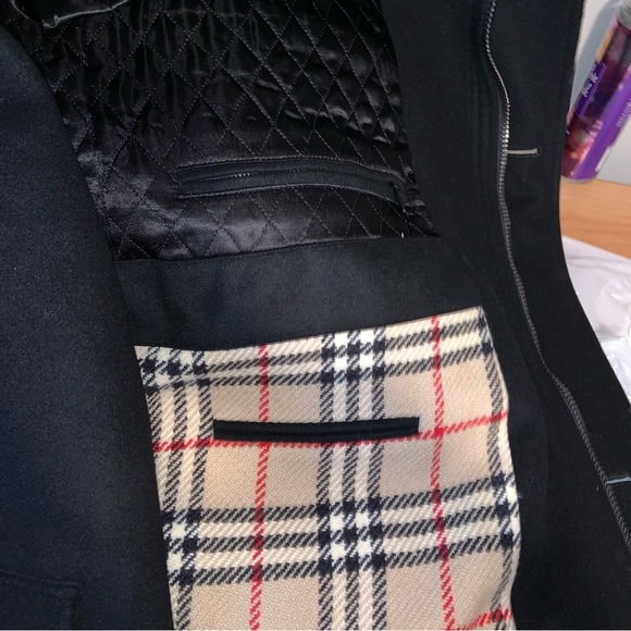 BURBERRY BLACK THARP COAT SIZE MEDIUM cashmere/wool (video added!) - Picture 9 of 13